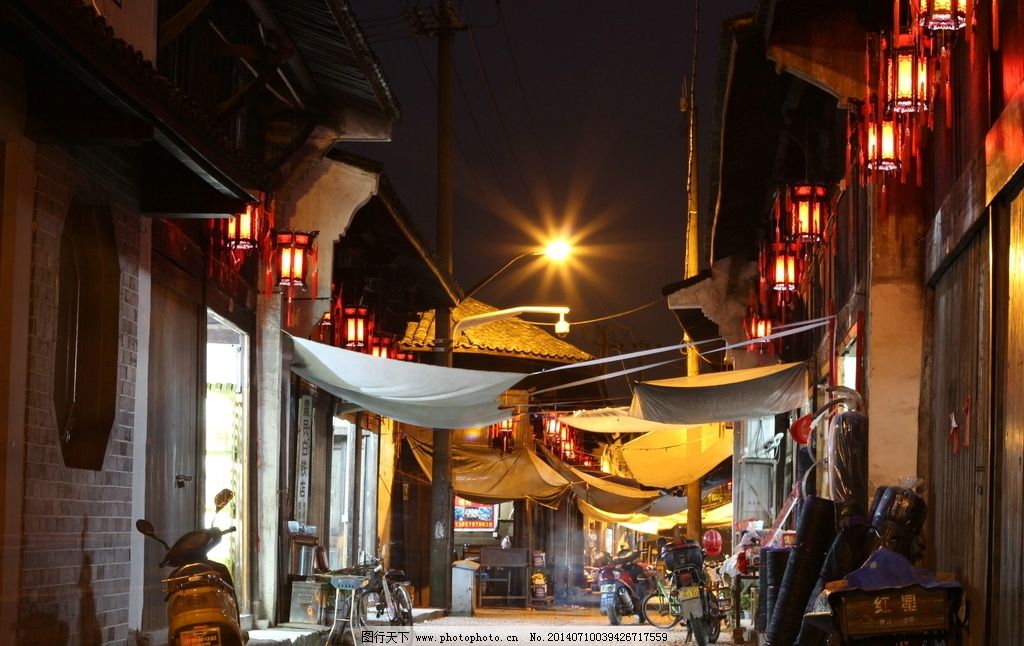 义乌佛堂古街夜景图片,佛堂老街 佛堂夜景 古镇 建筑摄影-